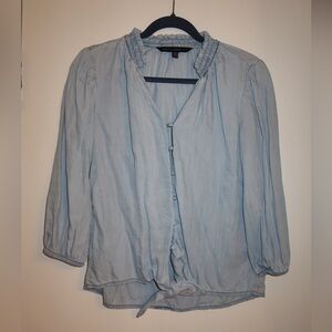 White House Black Market Light Blue Blouse